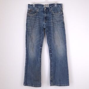 Ariat 32x30 M4 Relaxed Boot Cut jeans Western country medium wash distressed